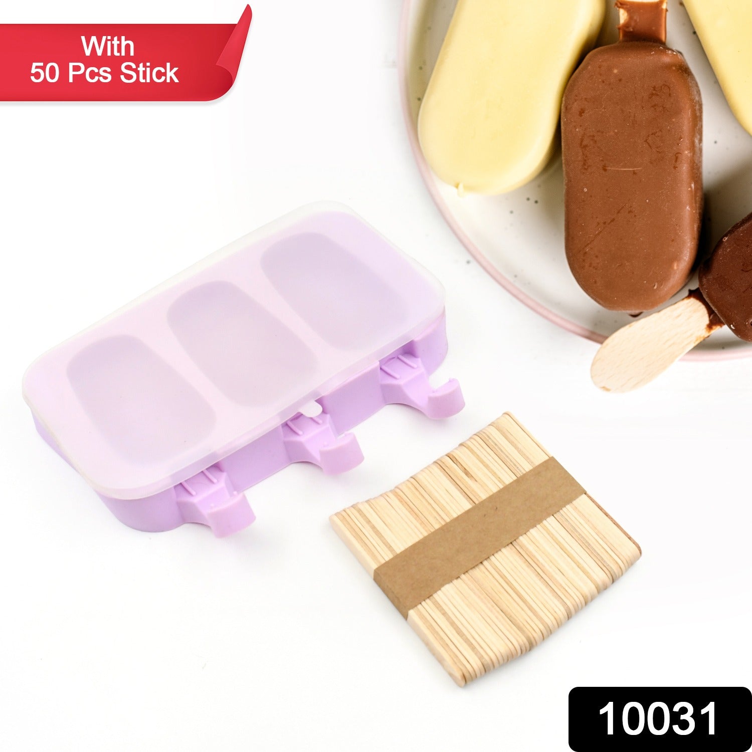 10031 Silicone Popsicle Molds, Ice Pop Maker Molds with Lids and Sticks for Kids DIY Homemade Ice Cream, (With 50 Sticks) 10031 Silicone Popsicle Molds, Ice Pop Maker Molds with Lids and Sticks for Kids DIY Homemade Ice Cream, (With 50 Sticks)
